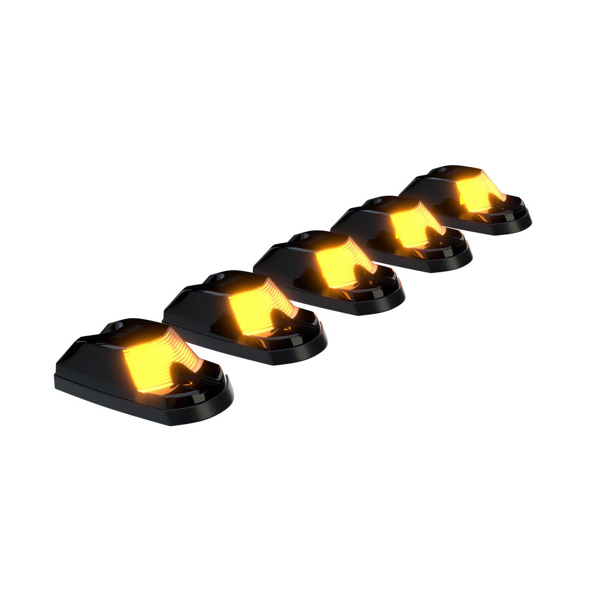 2017 - 2022 Ford F - Series 6.7L Powerstroke Amber LED Cab Lights Set with Smoked Lenses (264343BK)