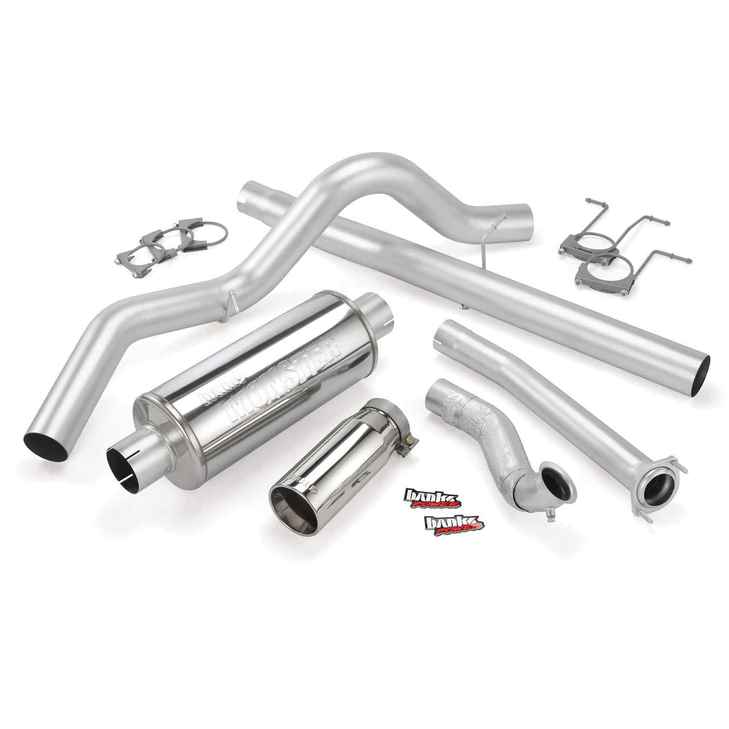 1994 - 1997 Ford F250/F350 7.3L Powerstroke 4 SS Turbo Back Exhaust System with Muffler (Hot Sale!)