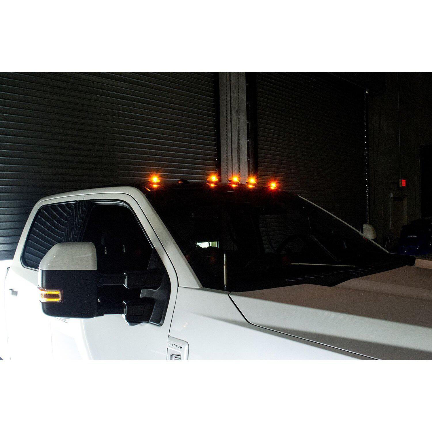 2017 - 2022 Ford F - Series 6.7L Powerstroke Amber LED Cab Lights Set with Smoked Lenses (264343BK)