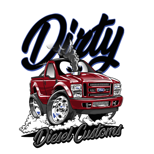 Adorable Kids T-Shirt with Dirty Diesel Cartoon Truck Graphic