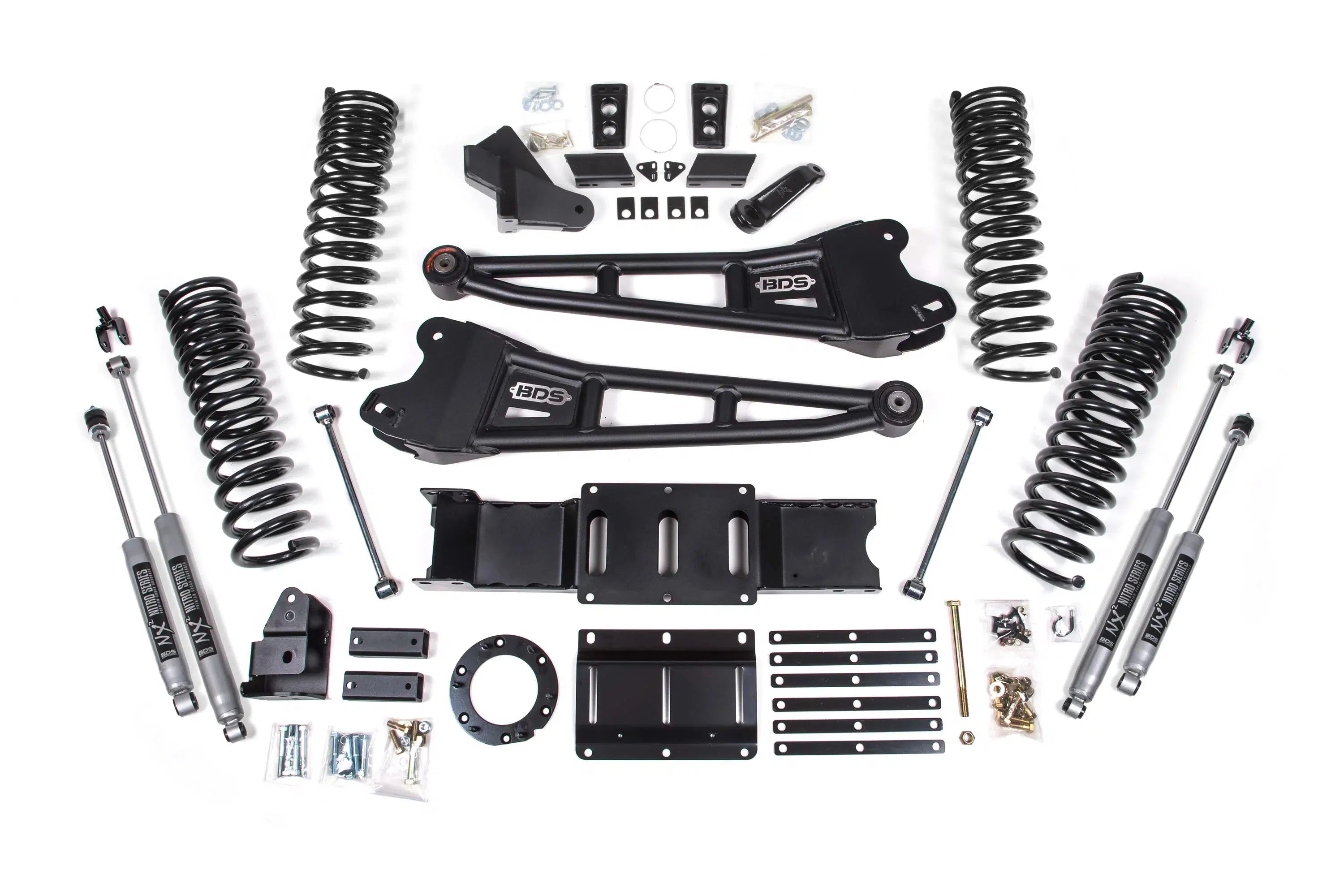 Get This 2019 - 2024 Dodge/Ram 2500 Cummins 6 Radius Arm Lift Kit with NX2 Shocks (BDS1680H)