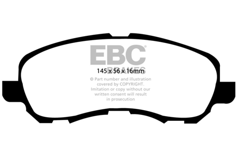 EBC High-Performance Yellowstuff Front Brake Pads for 2011 - 2014 Chrysler 200 2.4