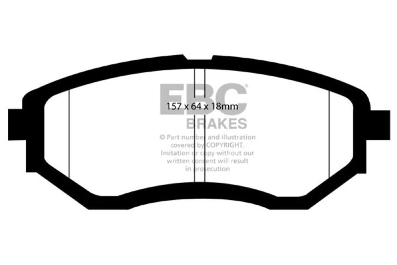 EBC Yellowstuff Front Brake Pads for 2016 - 2021 Subaru WRX 2.0T