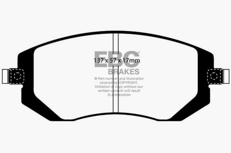 EBC Yellowstuff Front Brake Pads - Ideal for 2004 - 2006 Saab 9 - 2X 2.0 Turbo & More