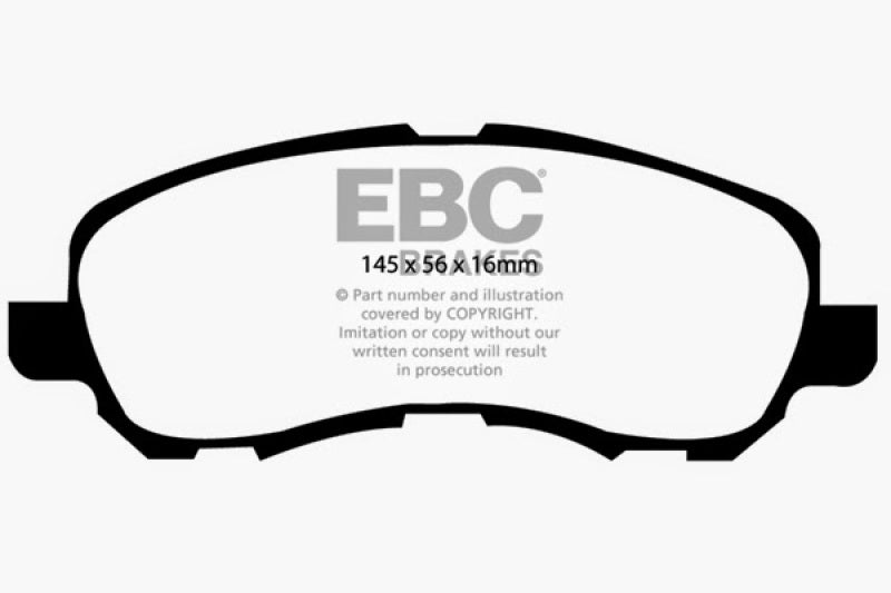 EBC High-Performance Yellowstuff Front Brake Pads for 2011 - 2014 Chrysler 200 2.4
