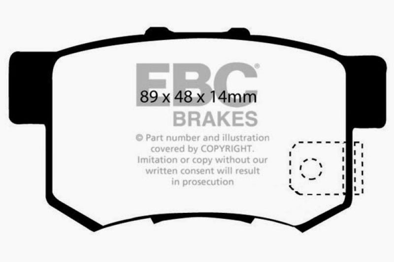 EBC Yellowstuff Rear Brake Pads - Ideal for 1997 Acura CL 2.2 & Multiple Models