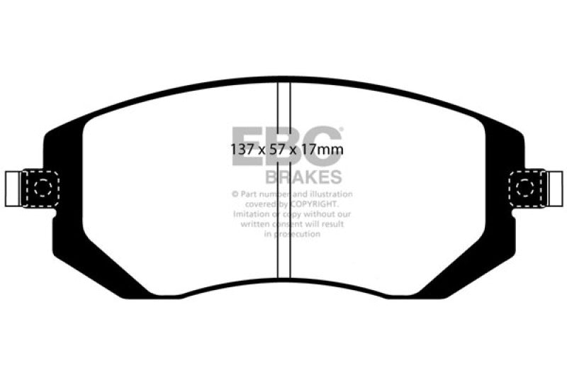 EBC Yellowstuff Front Brake Pads - Ideal for 2004 - 2006 Saab 9 - 2X 2.0 Turbo & More