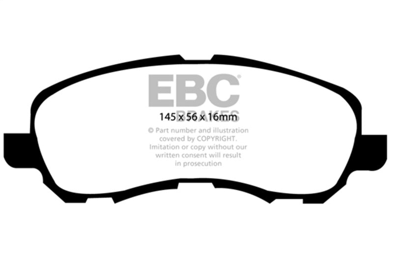 EBC High-Performance Yellowstuff Front Brake Pads for 2011 - 2014 Chrysler 200 2.4