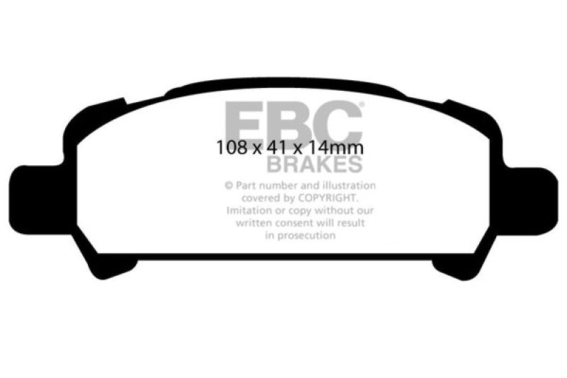 EBC Yellowstuff Rear Brake Pads for 2002 - 2006 Subaru Baja 2.5 | Great for Street & Track