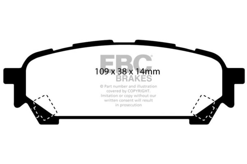 EBC Yellowstuff Rear Brake Pads for 2004 - 2006 Saab 9 - 2X 2.0 Turbo