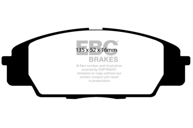 EBC Yellowstuff Front Brake Pads for 2007 - 2011 Acura CSX (Canada) 2.0 Type S