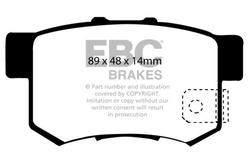 EBC Yellowstuff Rear Brake Pads - Ideal for 1997 Acura CL 2.2 & Multiple Models