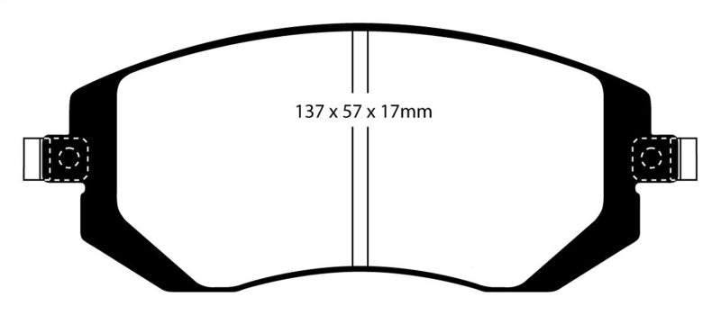 EBC Yellowstuff Front Brake Pads - Ideal for 2004 - 2006 Saab 9 - 2X 2.0 Turbo & More