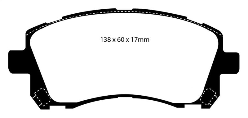 EBC Yellowstuff Front Brake Pads for 98 - 02 Subaru Forester 2.5
